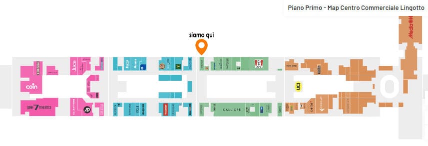 Piantina: dove si trova Estetica Solarium all'interno del Centro Commerciale Lingotto